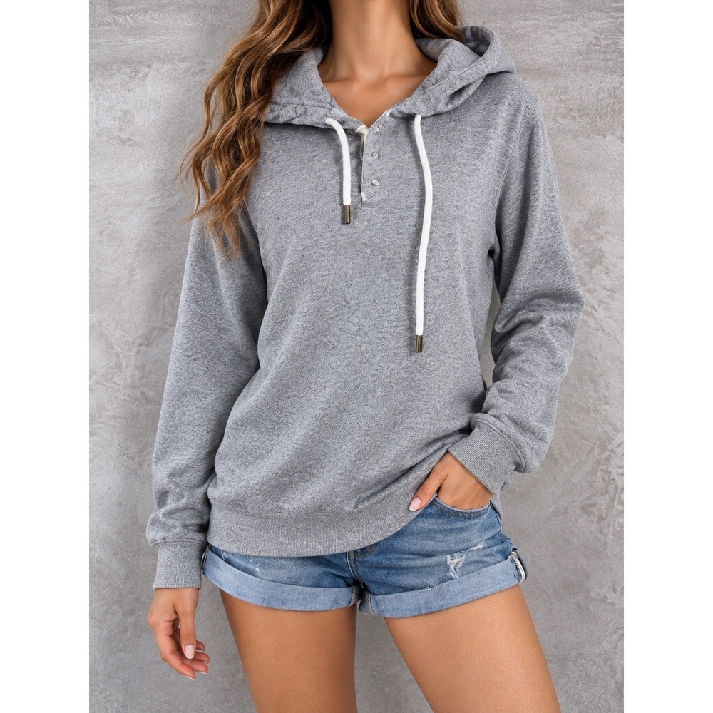 The Great Henley Hoodie Womens 1 Gray Heritage Coastal Lounge Pullover Casual